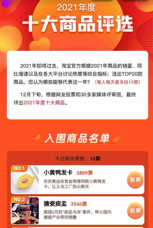 淘寶啟動(dòng)十大年度商品評(píng)選，網(wǎng)友力薦小黃鴨發(fā)卡，健康咨詢服務(wù)成新寵